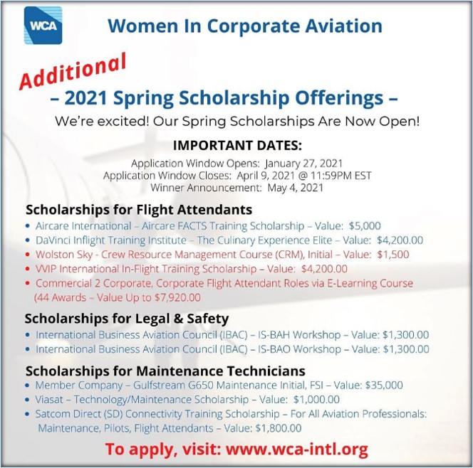 Pathways to Aviation » Women in Corporate Aviation Scholarships Deadline